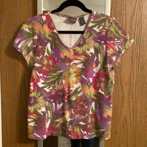 Additions by Chico’s Tropical V-Neck Tee (2)